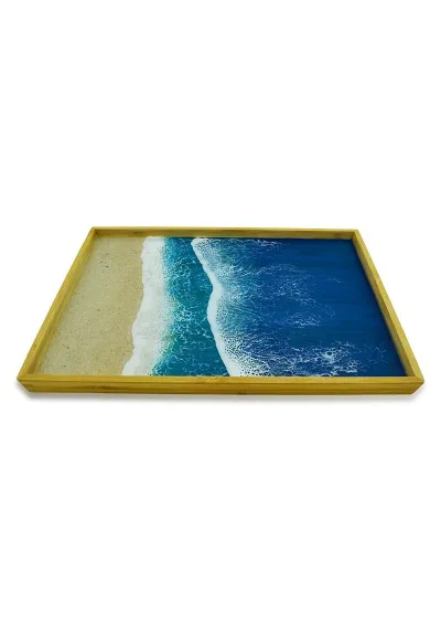 Bamboo tray with waves of epoxy resin mod3 2