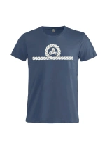 Camiseta Amarras Windward azul con nudo blanco