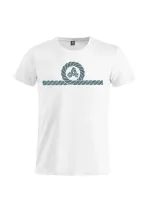 White Amarras Monsoon t-shirt with aqua green knot