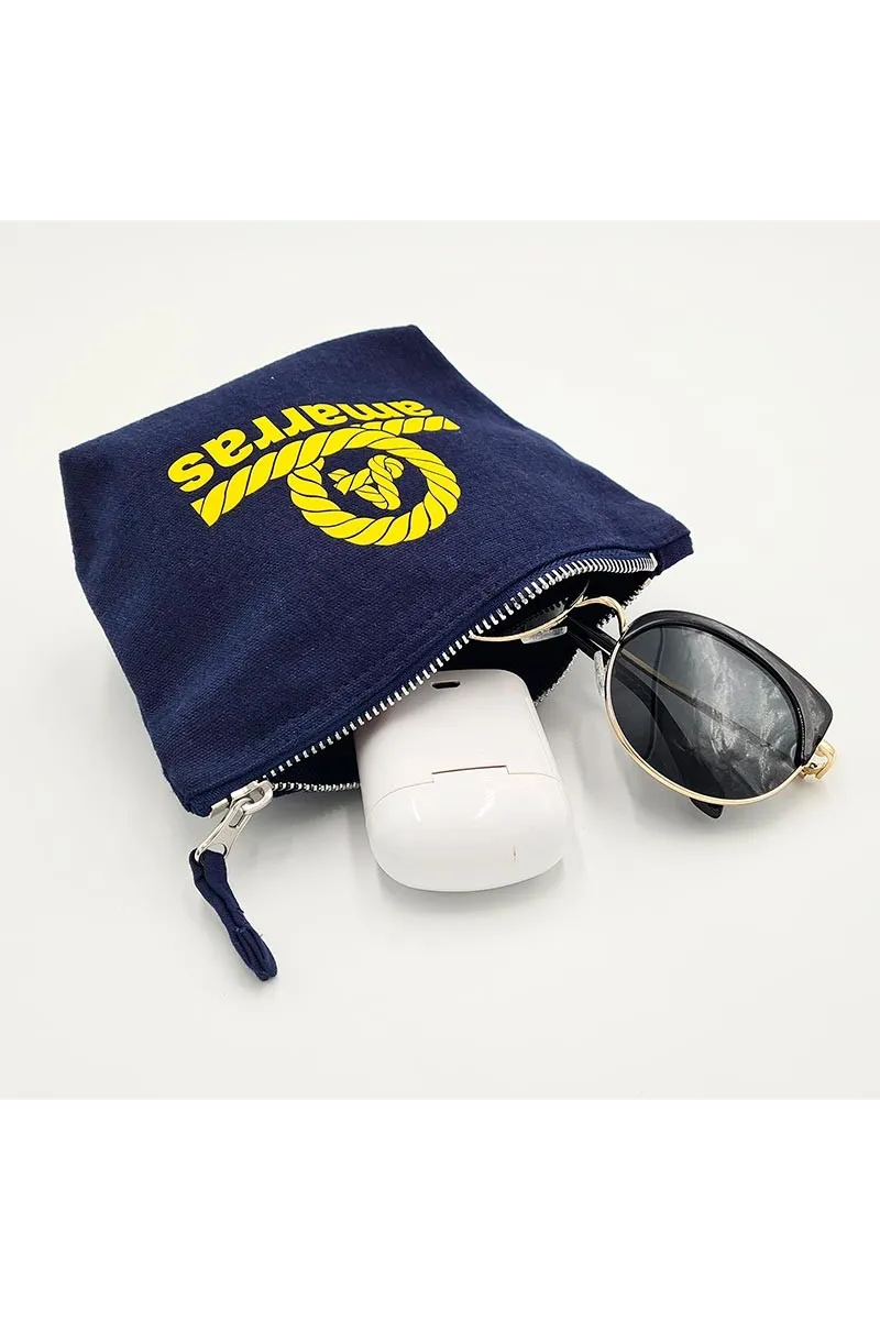 1 Liter Amarras canvas toiletry bag with yellow logo