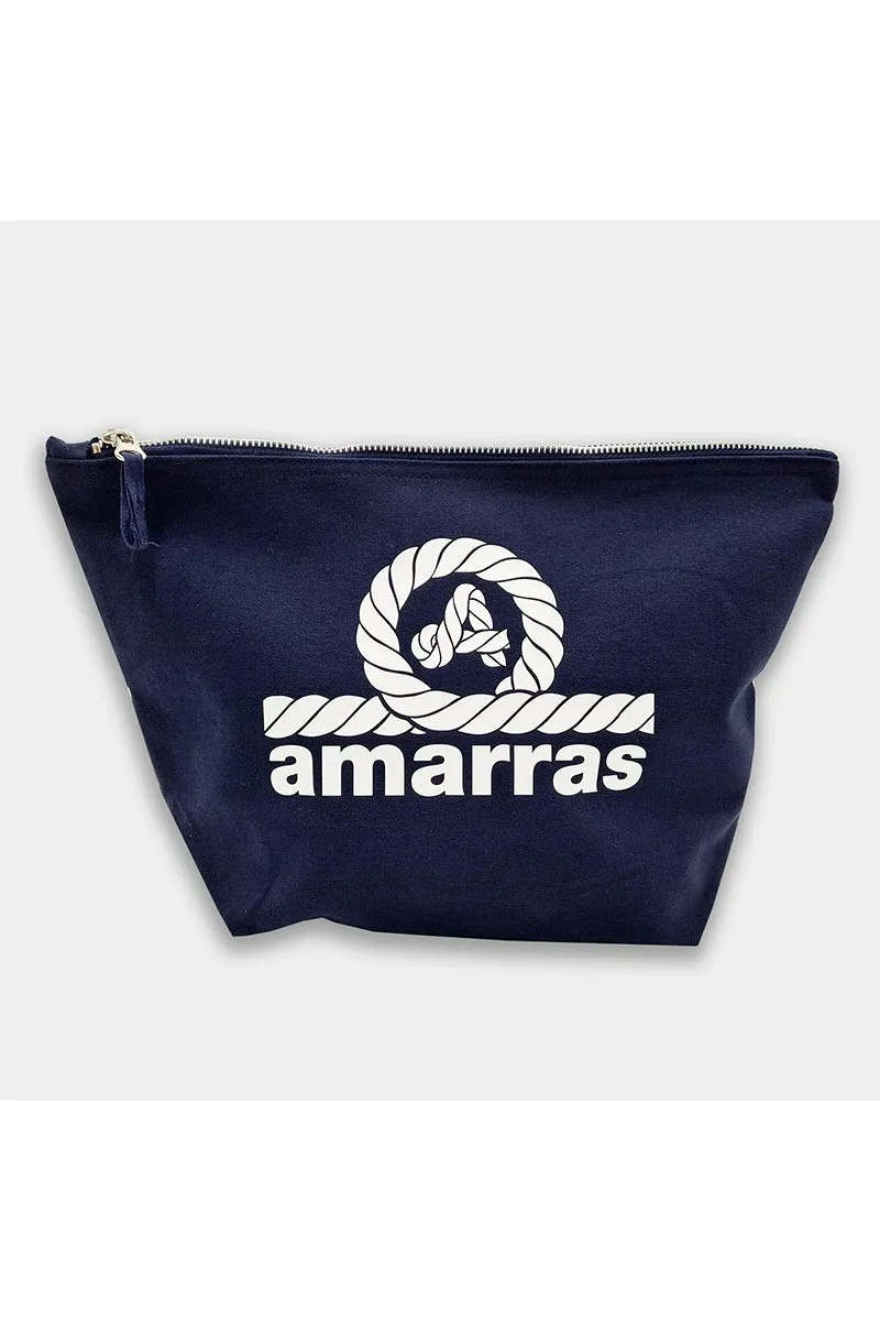 Neceser de lona Amarras azul marino con logo blanco de 1 Litro