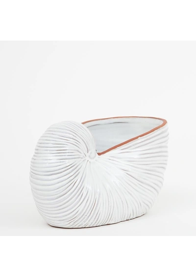 White nautilus ceramic flower pot d7524 batela 2