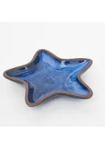 Plato estrella de mar de cerámica azul batela d7520 3