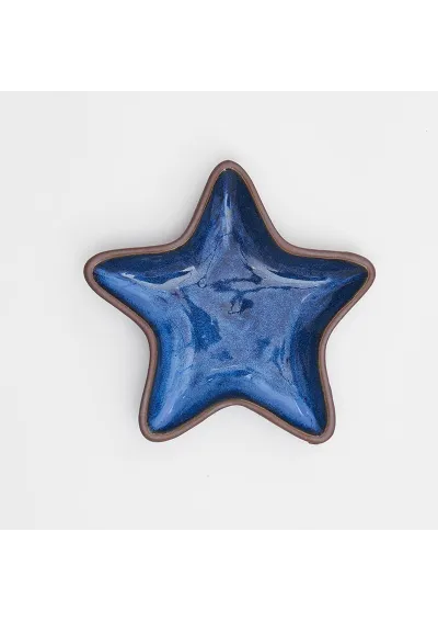 Plato estrella de mar de cerámica azul batela d7520