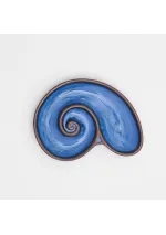 Small blue ceramic shell plate d7521 batela