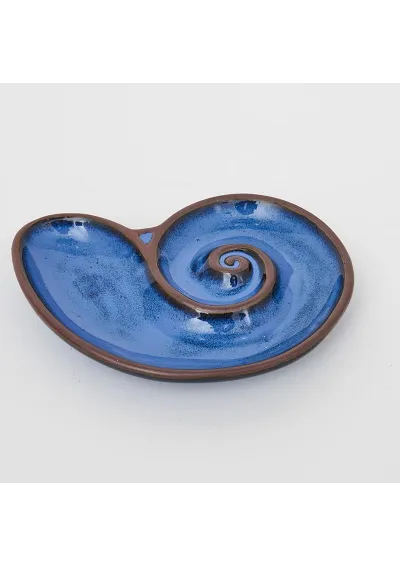 Small blue ceramic shell plate d7521 batela 2