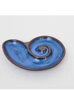 Plato caracola pequeño de cerámica azul d7521 batela 2
