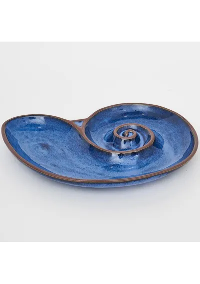 Plato caracola grande de cerámica azul d7522 batela