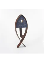Percha pez madera y metal d2220 batela azul marino