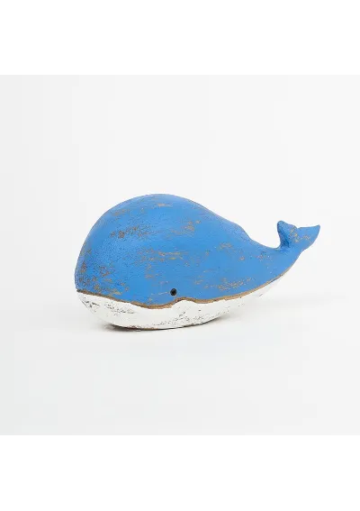 Blue wooden little whale d2377 by batela 2