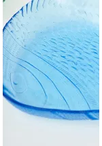 Cuenco de cristal grande con forma de pez azul d2354 de batela 2