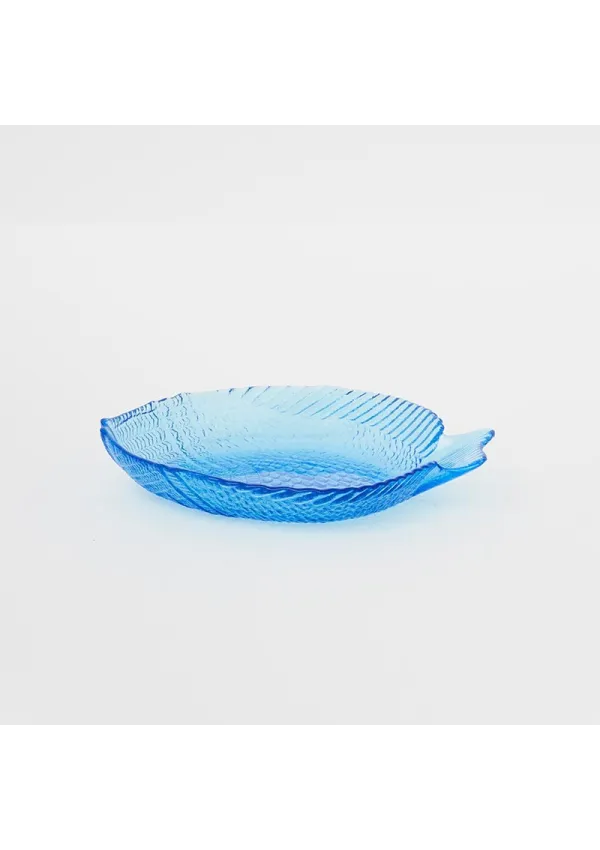 Large blue fish glass nautical bowl d2354 by batela