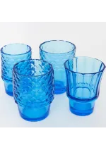 Set of 4 stackable glass glasses that make the shape of a fish d2352 by batela 4