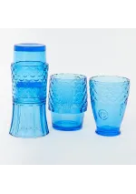 Set de 4 vasos apilables de cristal que hacen la forma de un pez d2352 azul de batela 5