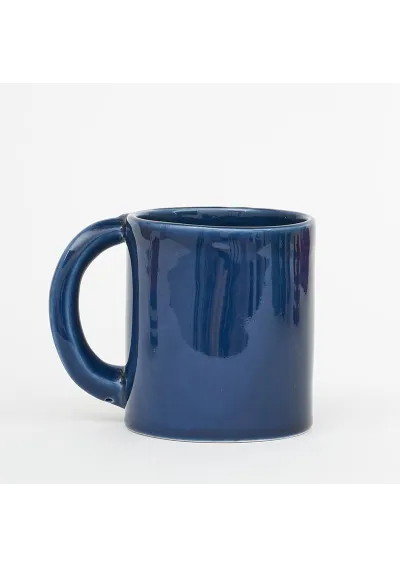 Navy blue ceramic mug with embossed anchor d6138 by batela 4