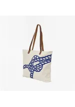 Cotton Batela bag with blue sailor knot d6757