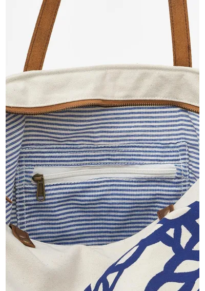 Cotton Batela bag with blue sailor knot d6757 2