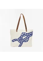 Cotton Batela bag with blue sailor knot d6757 3