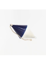 Boya metal reciclada para decoración marinera blanca y azul marino de batela D2301