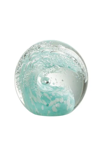 Light blue ocean Wave Glass Paperweight 30420