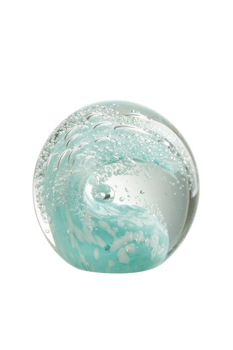 Light blue ocean Wave Glass Paperweight 30420