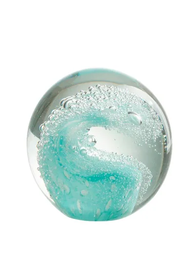 Light blue ocean Wave Glass Paperweight 30421