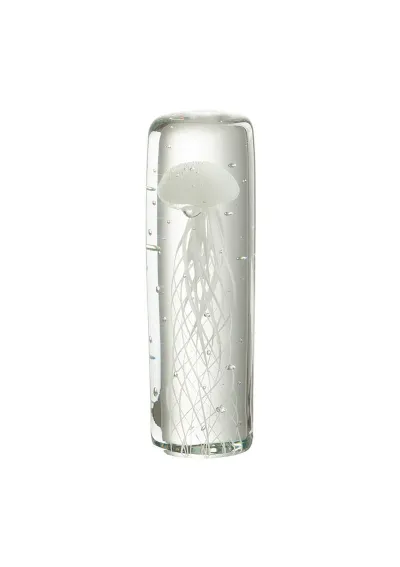 White jellyfish crystal paperweight 30403