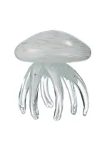 Figura de cristal con forma de medusa blanca y dorada 23630