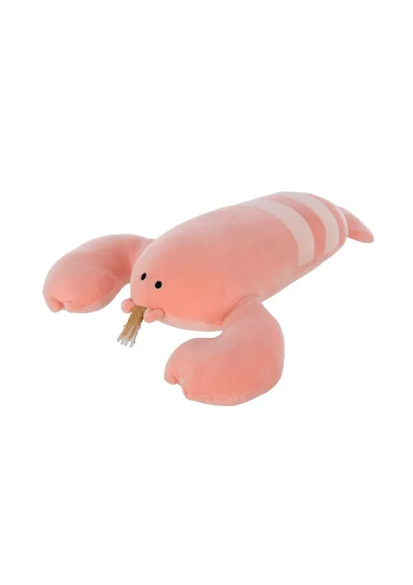 Pink lobster plush toy with a gold tongue 33442