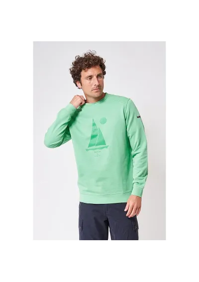 Sudadera Batela con velero verde para hombre a2449 gg