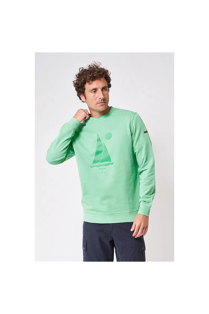 Sudadera Batela con velero verde para hombre a2449 gg