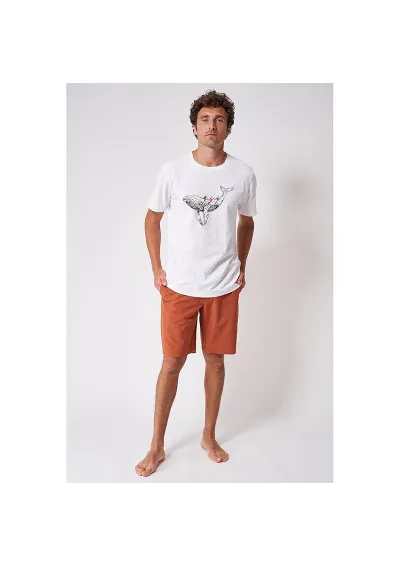White Batela T-shirt with humpback whale and rowers a2441 3