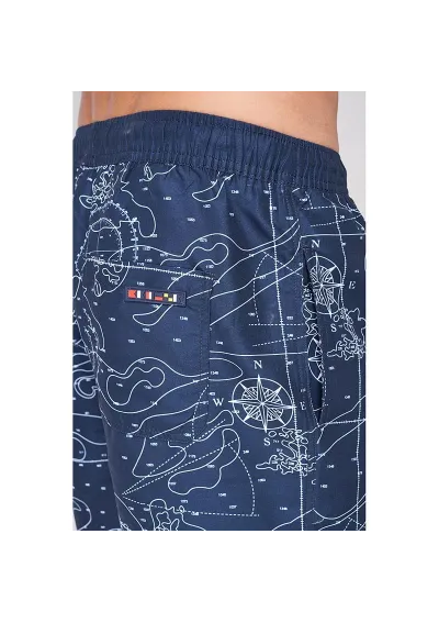 Batela men's swim shorts with nautical cartography print a2322 2