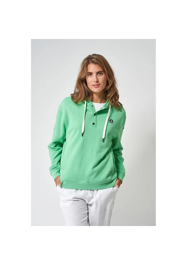 Batela women's green sweatshirt with anchor & hood a2492 gg