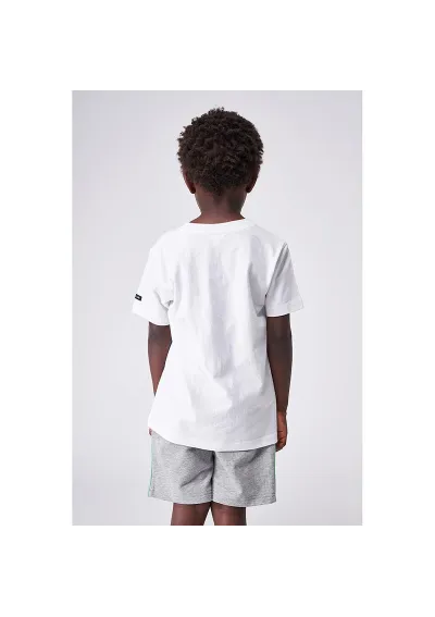 White Batela boy's t-shirt with green Captain Boy cap n2049 3
