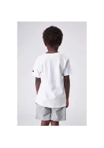 Camiseta de niño Batela blanca  con gorra verde Captain Boy n2049 3
