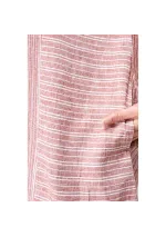 Vestido Batela de lino y viscosa con rayas blancas y arcilla a2487 cy/bl 2