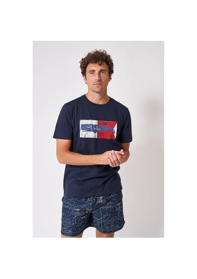 Camiseta Batela para hombre con estampado de cachalote a2440 marino