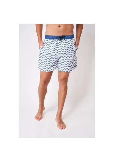 Batela swim shorts for men with wavy blue stripes a2322 ocb