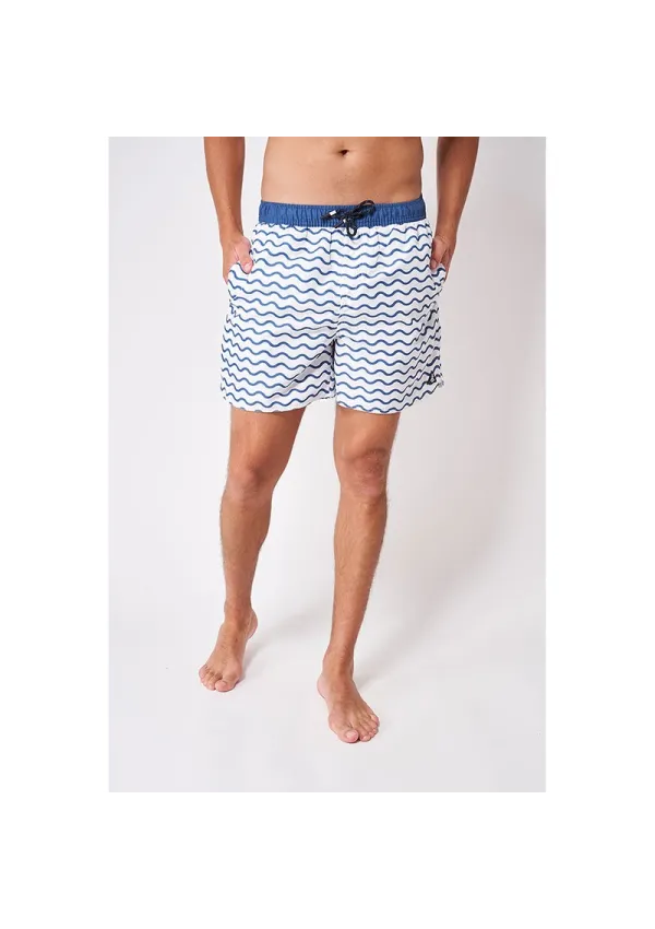 Batela swim shorts for men with wavy blue stripes a2322 ocb Batela swim shorts for men with wavy blue stripes a2322 ocb