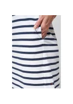 White & blue striped Batela striped sleeveless V-neck cotton dress a2466 bl/ma 3