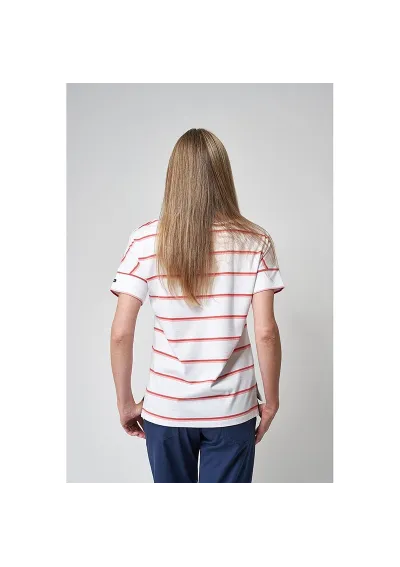 White & pink muc38 Batela women's short-sleeved striped T-shirt A2461 3