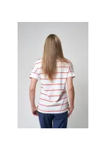 White & pink muc38 Batela women's short-sleeved striped T-shirt A2461 3