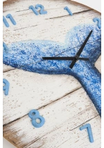Batela wall clock with blue whale tail d1331 4