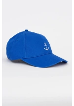 Adjustable Batela cap with anchor A2406 royal blue 2
