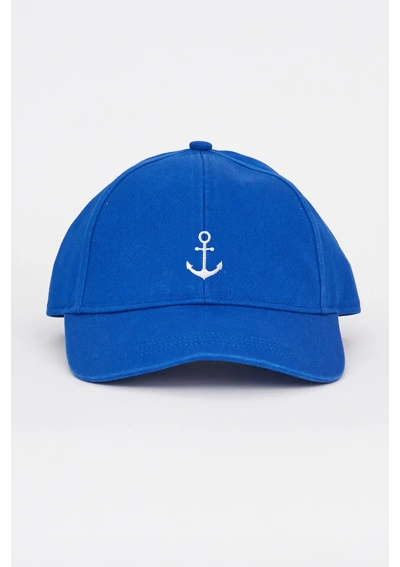 Adjustable Batela cap with anchor A2406 royal blue