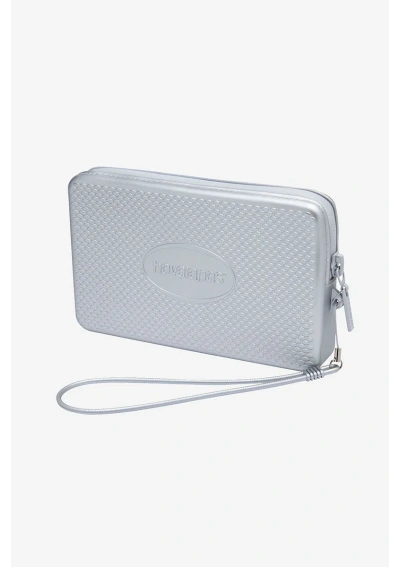 Silver Havaianas mini toiletry bag