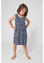 Vestido Batela Matisse para niña N2286 azul marino 3