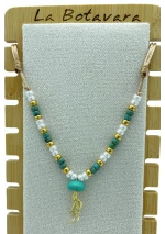 Collar medusa turquesa de colores con cordón ajustable 2
