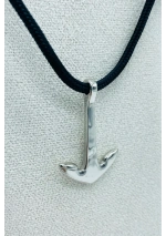 Stainless Steel Anchor Pendant with navy blue rope